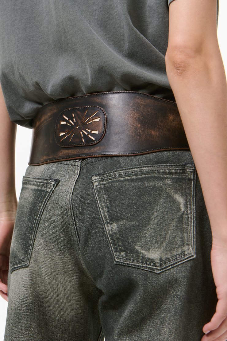 Our Legacy - 2 cm Braided Belt Cognac Leather