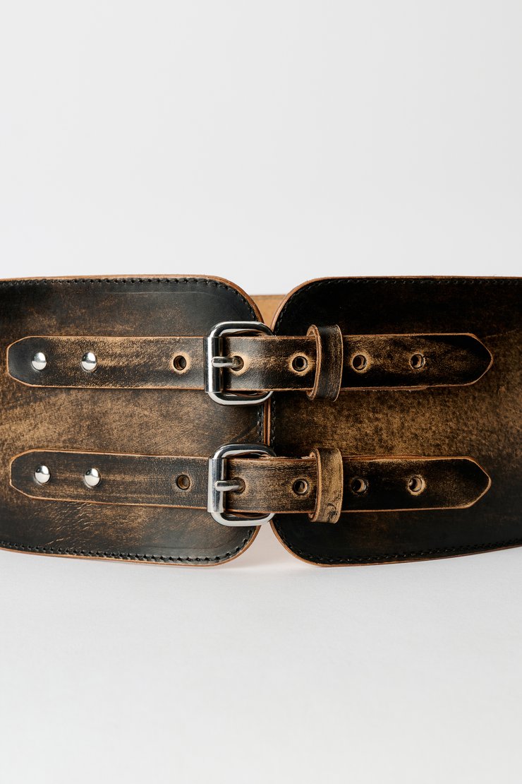 Our Legacy - Twin Tongue Belt Black Chromexcel Leather