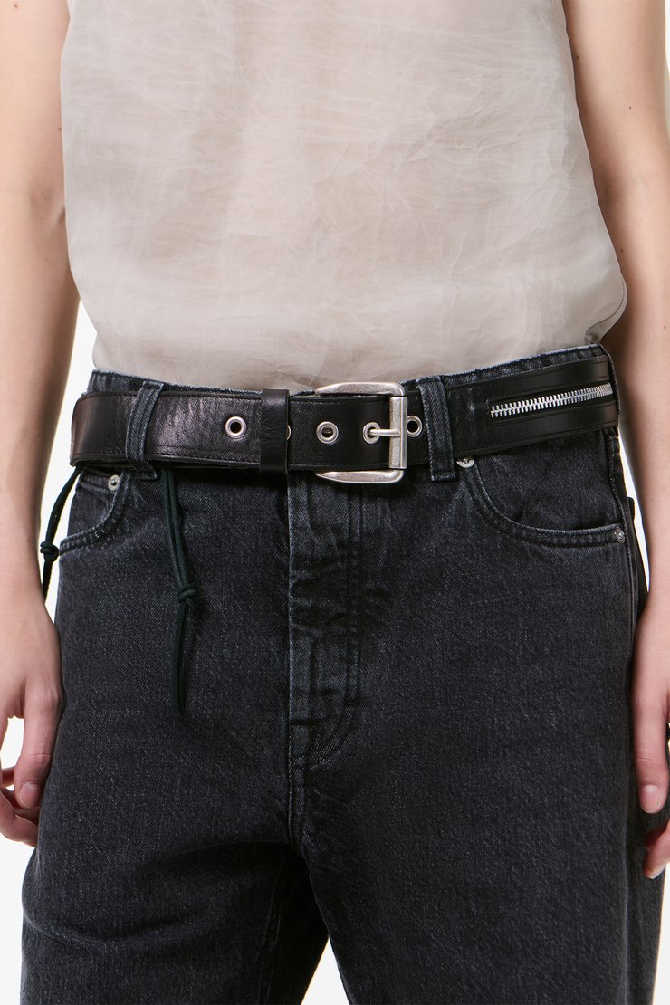 Our Legacy - Twin Tongue Belt Black Chromexcel Leather