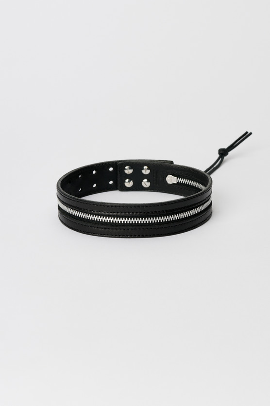 Our Legacy - Zipped Choker Malleable Black Bull Hide
