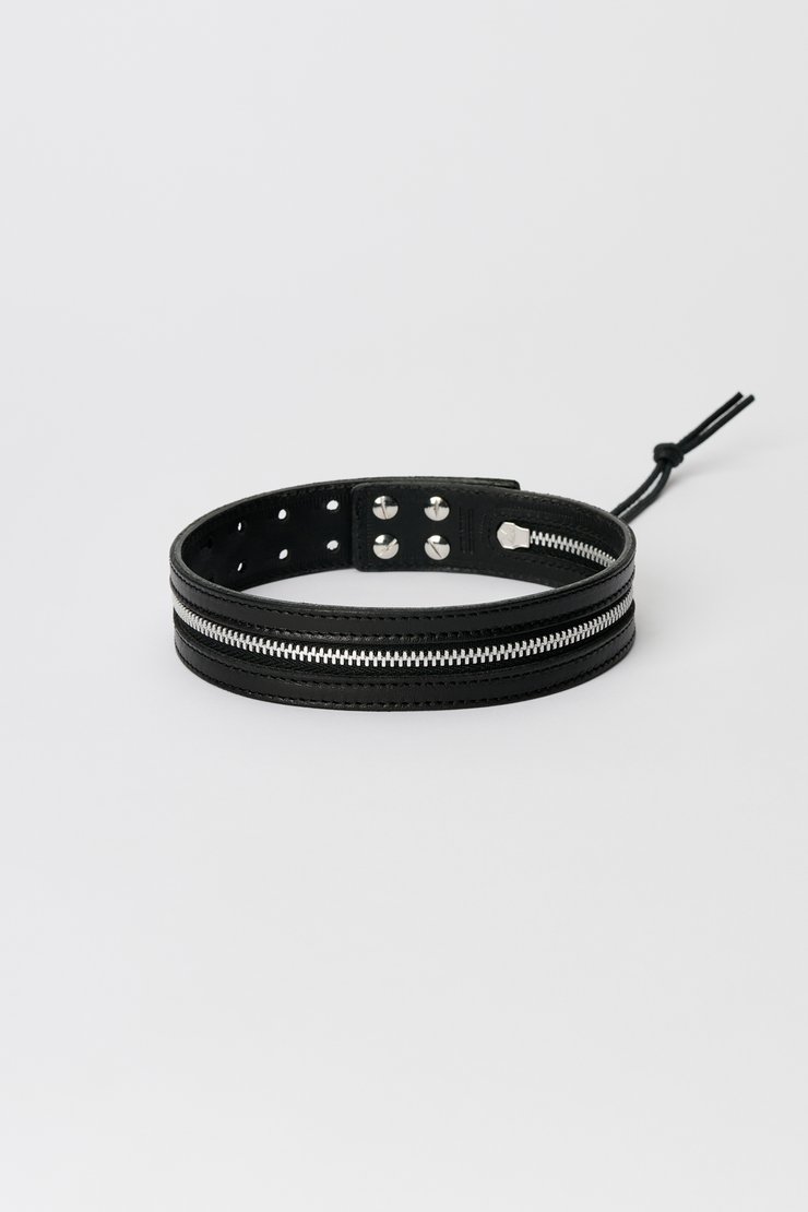 Our Legacy - Zipped Choker Malleable Black Bull Hide