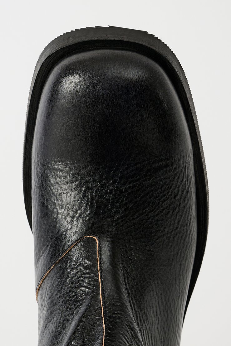 Our Legacy - High Engine Boot Black Tensile Cattle Hide