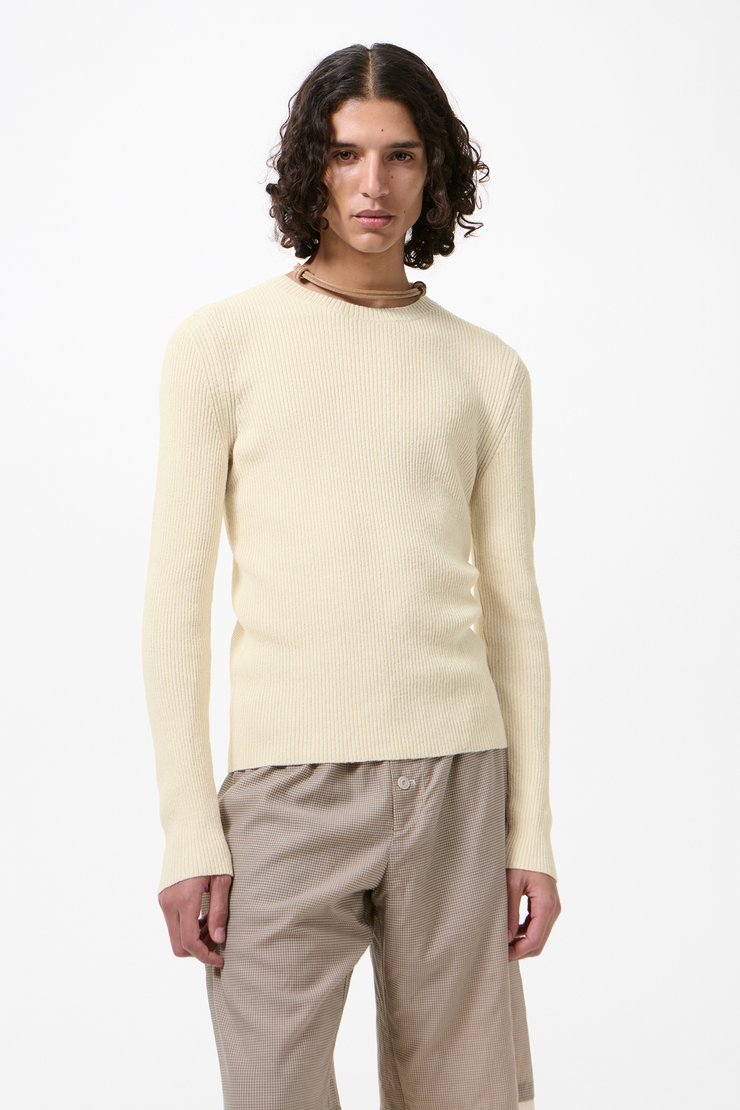 Our Legacy - Compact Roundneck Neutral White Refined Silk
