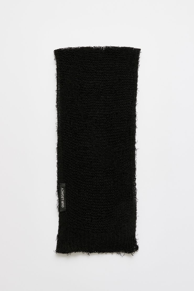 Our Legacy - Net Scarf Black Ragged Open Linen