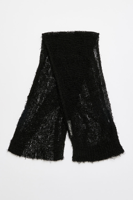 Our Legacy - Net Scarf Black Ragged Open Linen