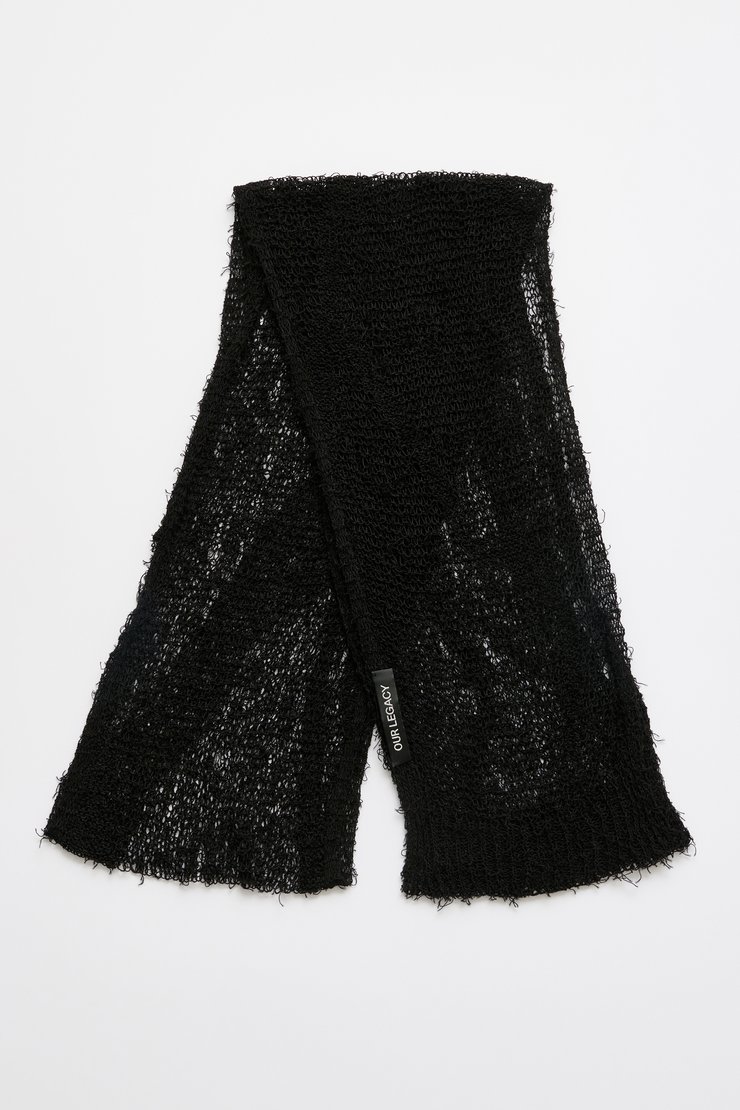 Our Legacy - Net Scarf Black Ragged Open Linen