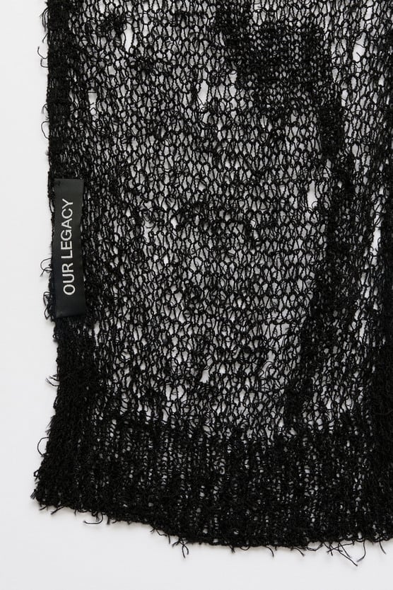 Our Legacy - Net Scarf Black Ragged Open Linen
