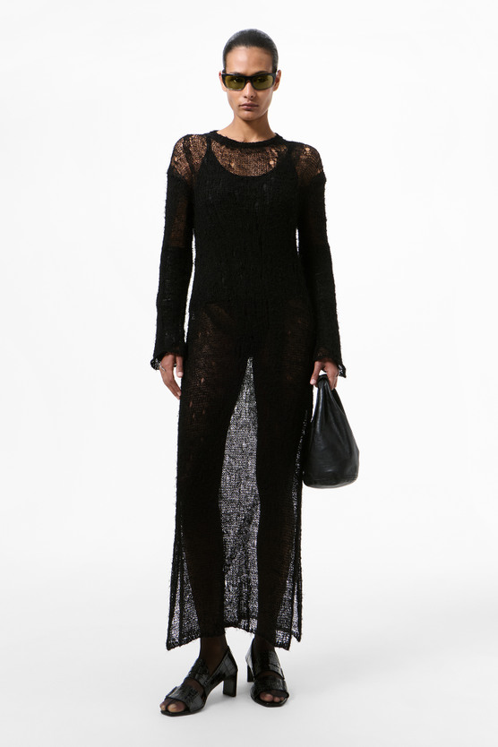 今季新品 アワーレガシー OUR LEGACY DAWN DRESS レース Our Legacy - Tower Dress Black Ragged Open Linen
