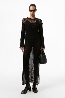 Our Legacy - Tower Dress Black Ragged Open Linen