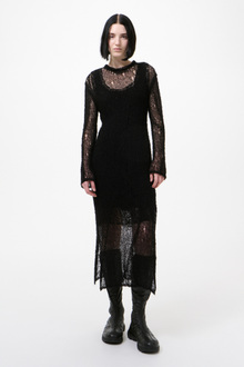 Our Legacy - Tower Dress Black Ragged Open Linen