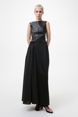 Beach Skirt Draping Black Lyocell
