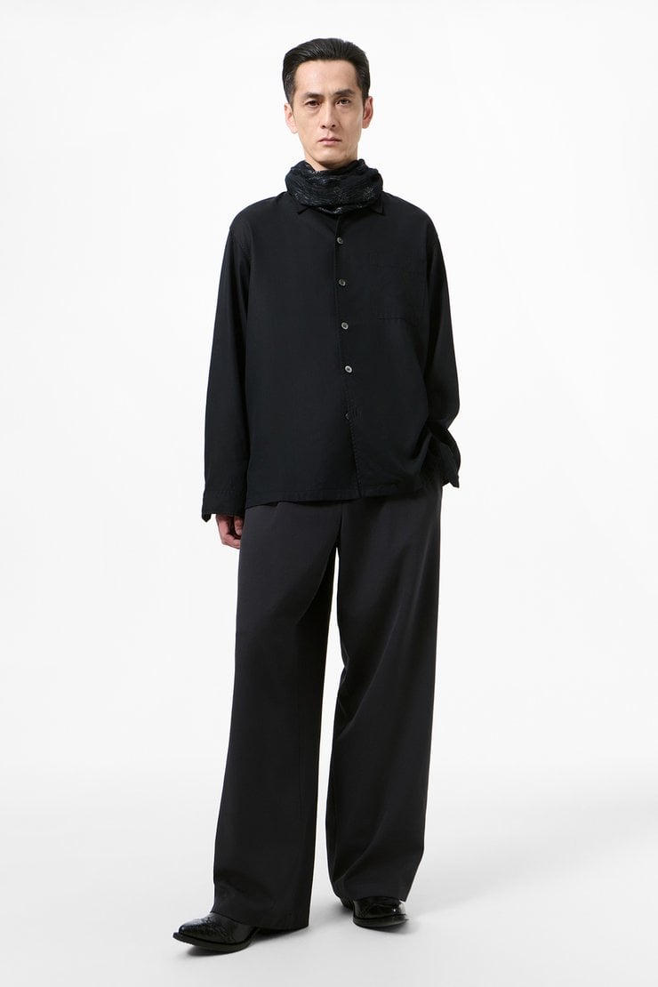 Our Legacy シースルーブラックシャツ Our Legacy - Every Shirt Draping Black Lyocell