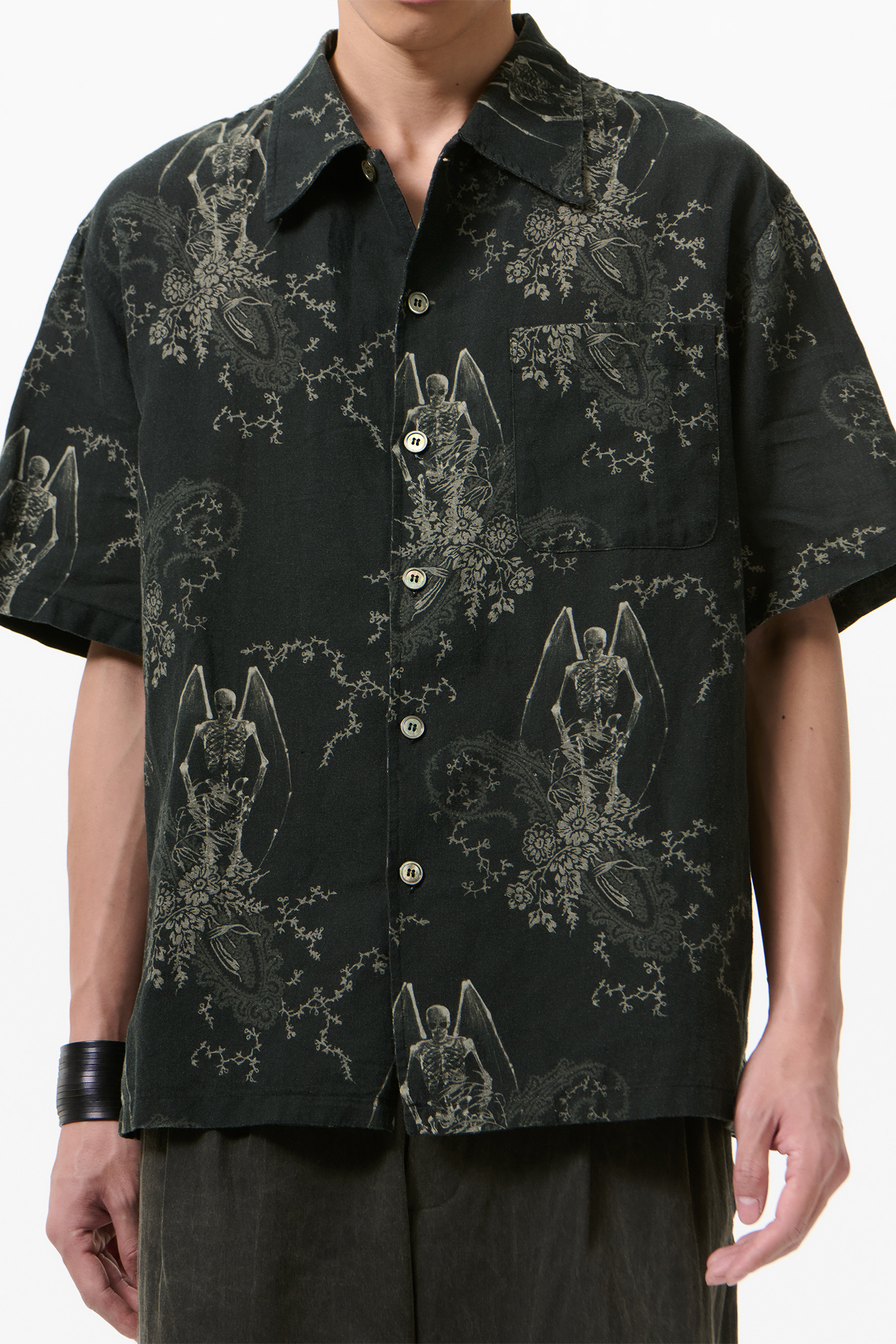 thumbnail image 2 of Paisley All Over Print T-Shirt For Men – Retro Monochrome Pattern, Summer Indie Tee By INCT Apparel 2 of 4