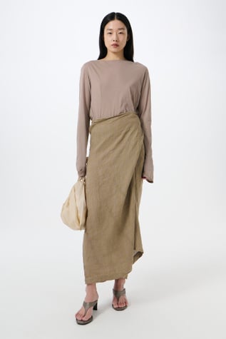 Twisted Dress Vacay Check Gauze Linen