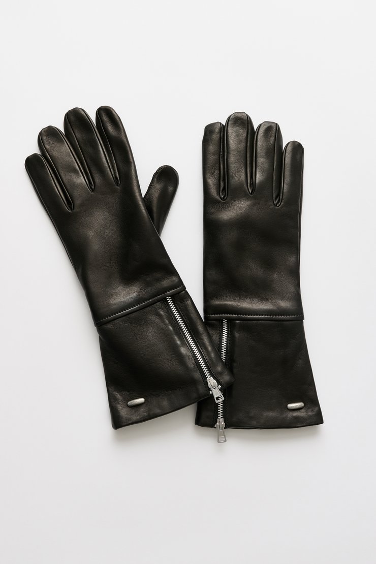 ZIPPED GLOVE - Black Nappa
