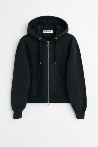 our legacy MISCHIEF HOOD ジップパーカー32 Our Legacy - Mischief Hood Washed Black Star Fleece