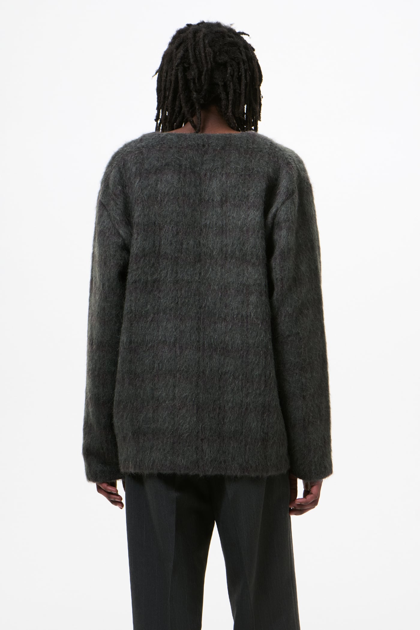 Our Legacy - Cardigan Fuzzed Plum Check Hairy Wool