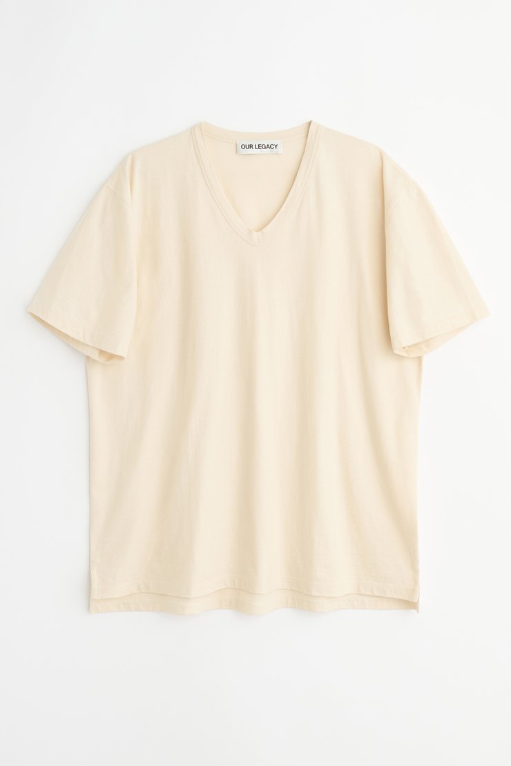 Our Legacy - Gorge V-Neck Cream High Twist Jersey