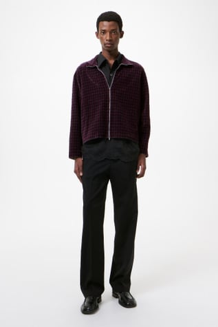 Shrunken Fullzip Merlot Houndini Check Velour
