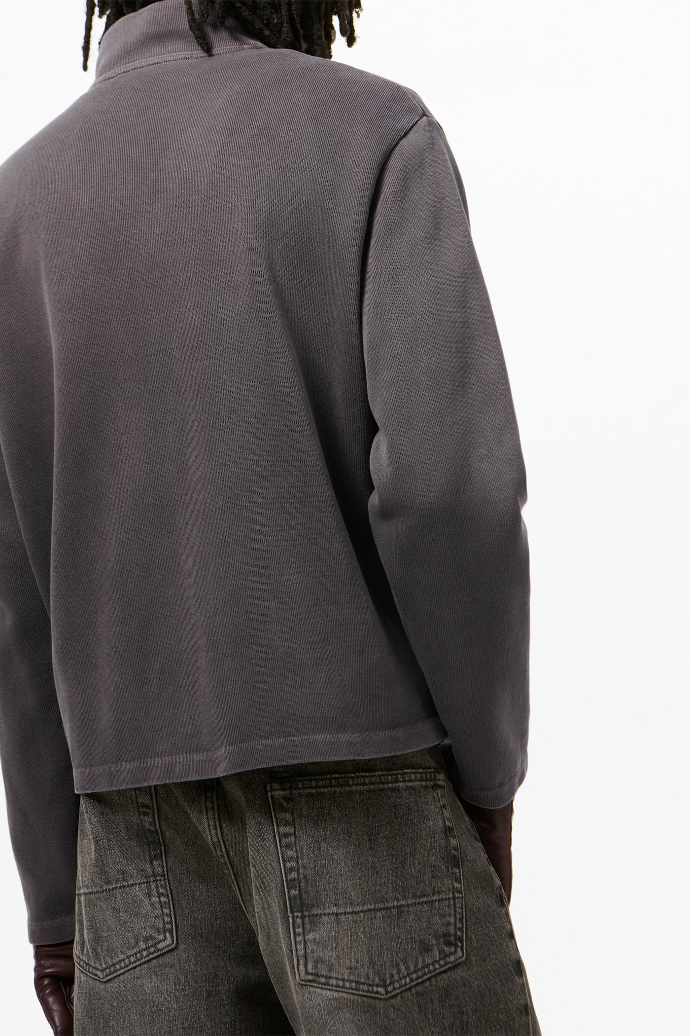 SHRUNKEN FULLZIP - Worn Graphite Athletic Rib detail 4