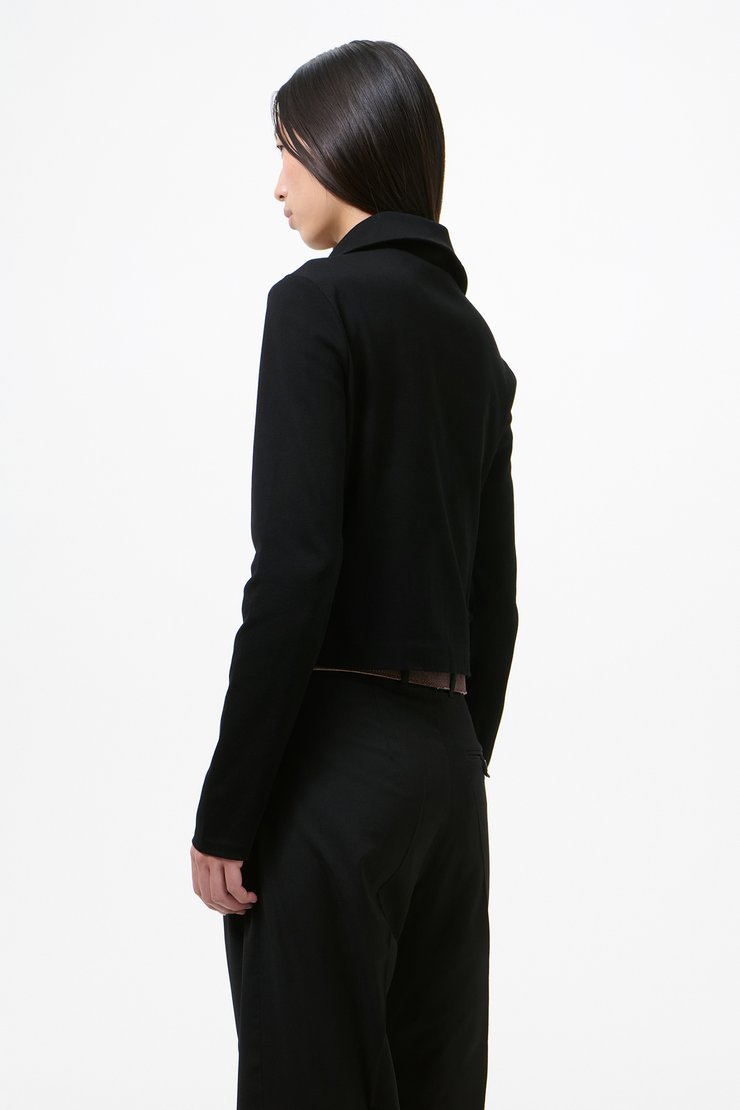 Our Legacy - Slim Zip Longsleeve Coal Essential Rib