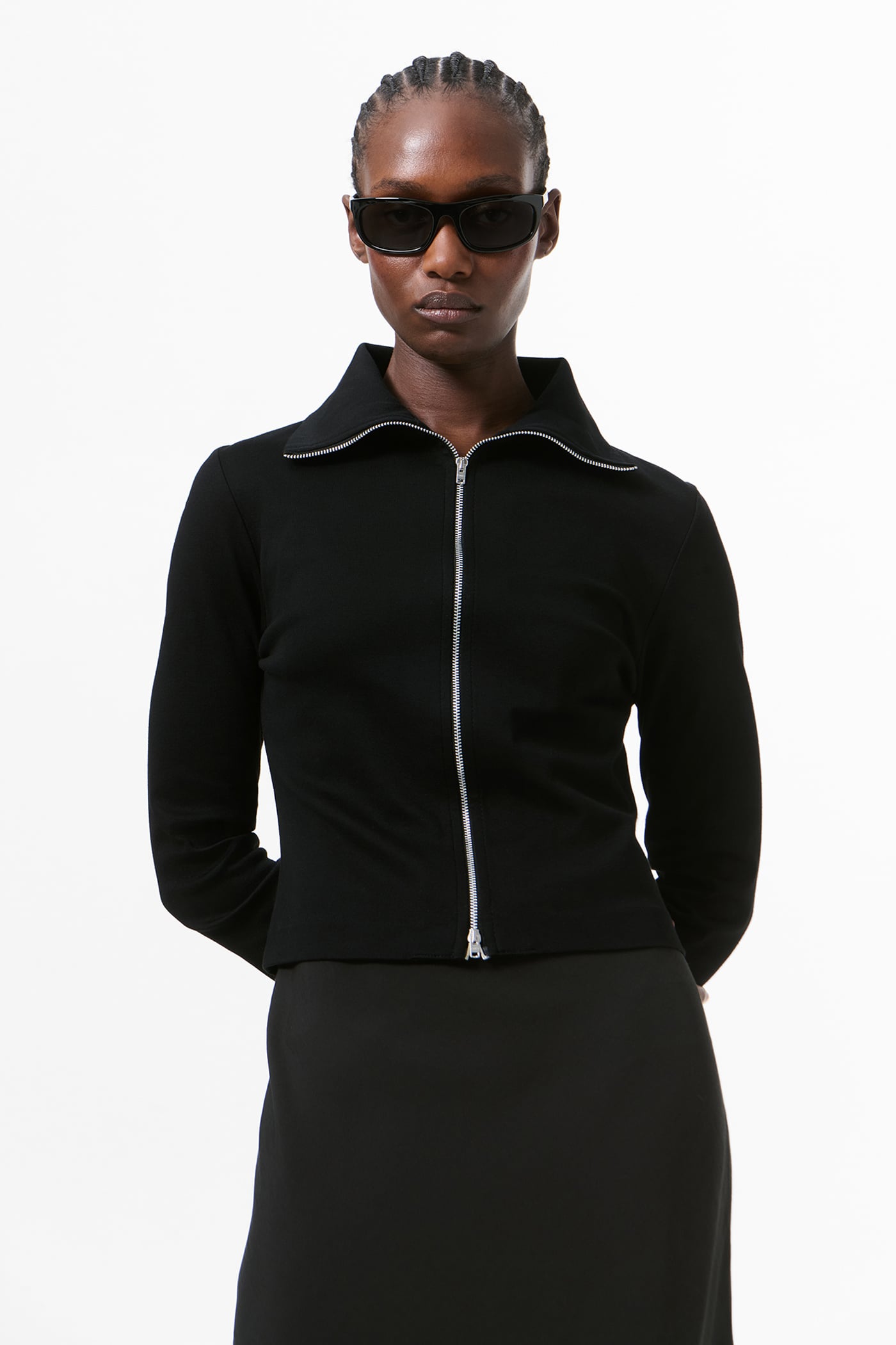Our Legacy - Slim Zip Longsleeve Coal Essential Rib