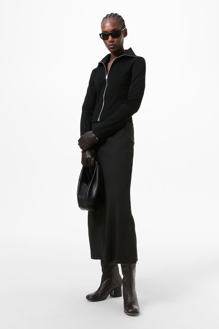 Our Legacy - Slim Zip Longsleeve Coal Essential Rib