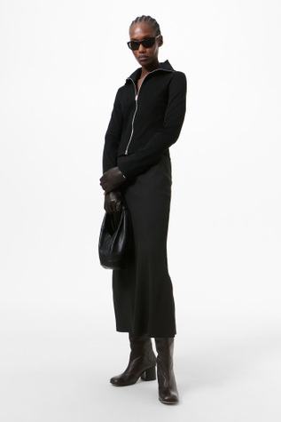 Our Legacy - Slim Zip Longsleeve Coal Essential Rib