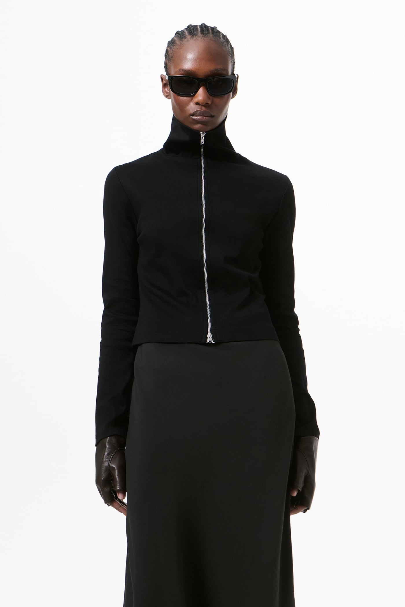 Our Legacy - Slim Zip Longsleeve Coal Essential Rib