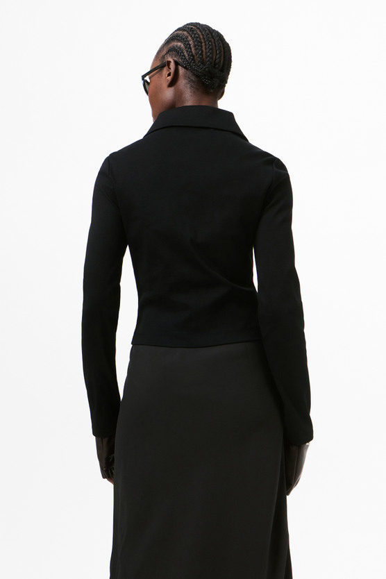 Our Legacy - Slim Zip Longsleeve Coal Essential Rib