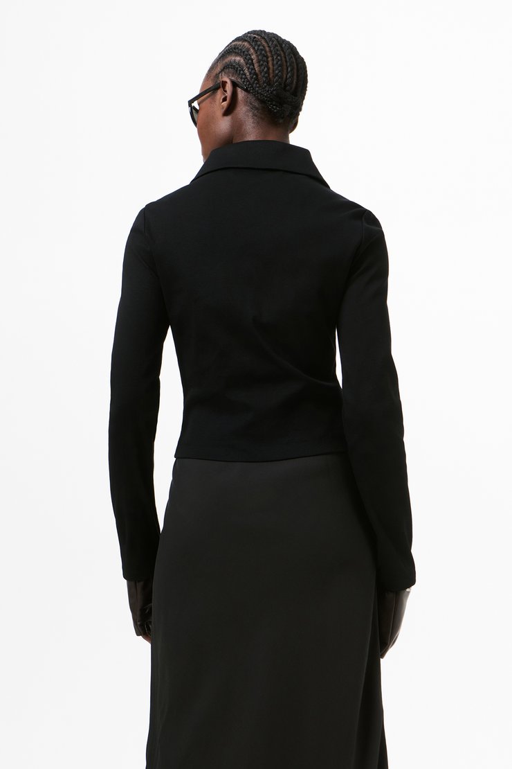 Our Legacy - Slim Zip Longsleeve Coal Essential Rib