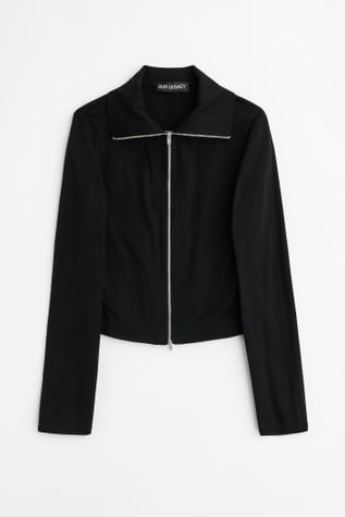 Our Legacy - Slim Zip Longsleeve Coal Essential Rib
