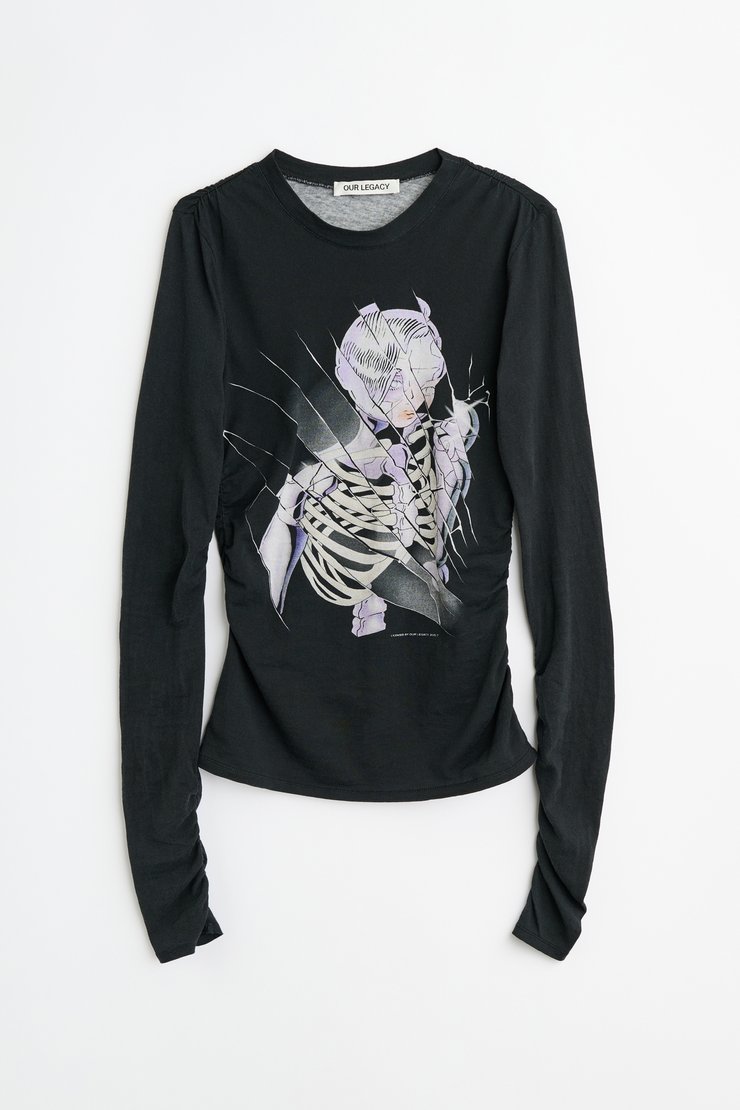 Our Legacy - Heat Longsleeve Black Flower Jacquard Gauze