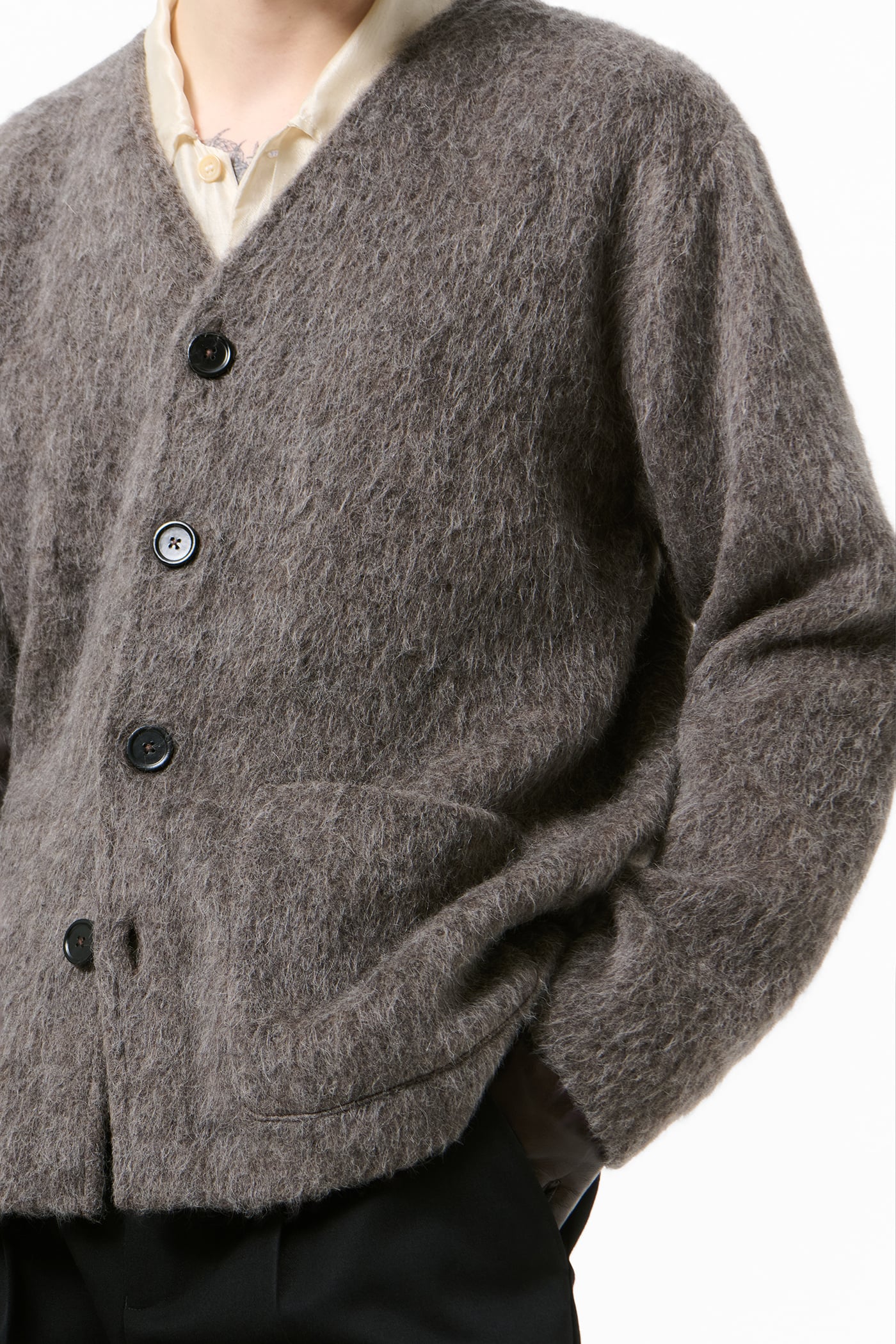 Our Legacy - Cardigan Mole Grey Hairy Wool