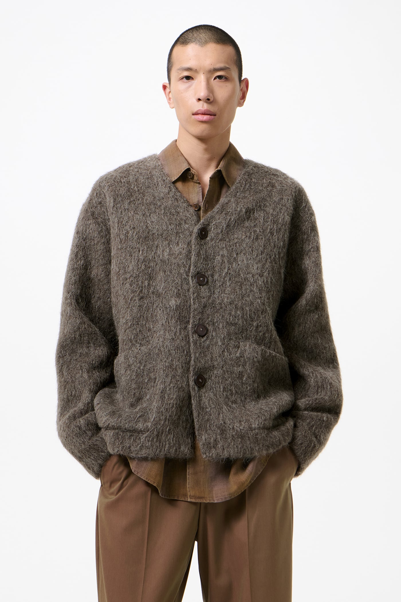 Our Legacy - Cardigan Mole Grey Hairy Wool