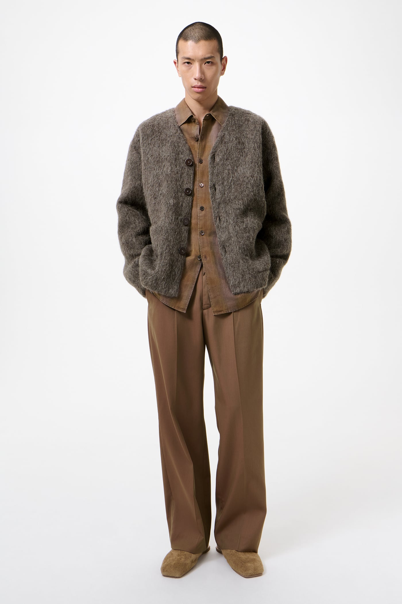 Our Legacy - Cardigan Mole Grey Hairy Wool