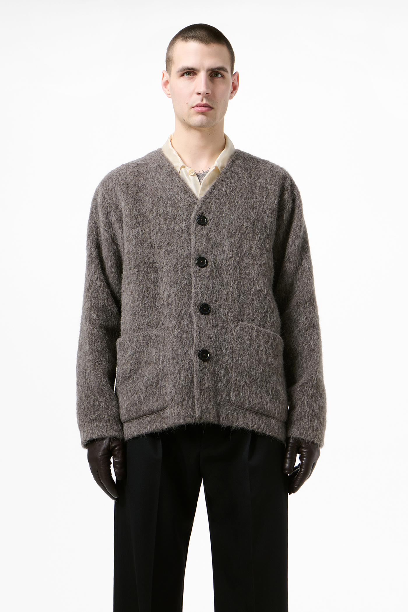 Our Legacy - Cardigan Mole Grey Hairy Wool