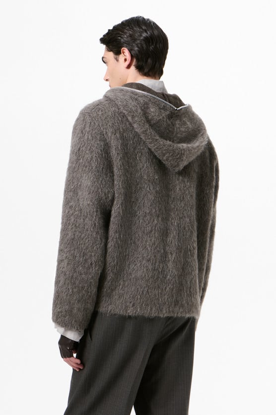 Our Legacy - Full Zip Hood Mole Grey Hairy Wool