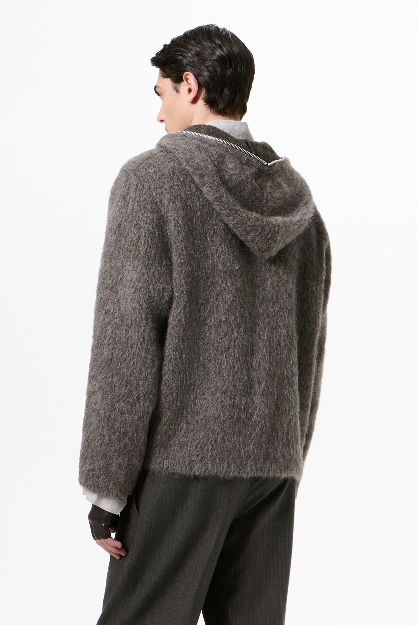 Our Legacy - Full Zip Hood Mole Grey Hairy Wool
