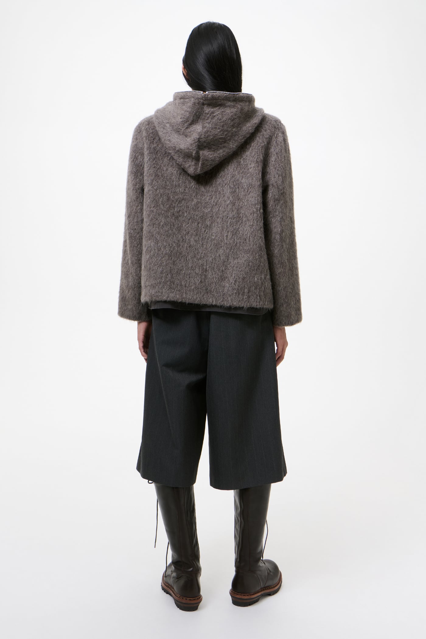 Our Legacy - Full Zip Hood Mole Grey Hairy Wool