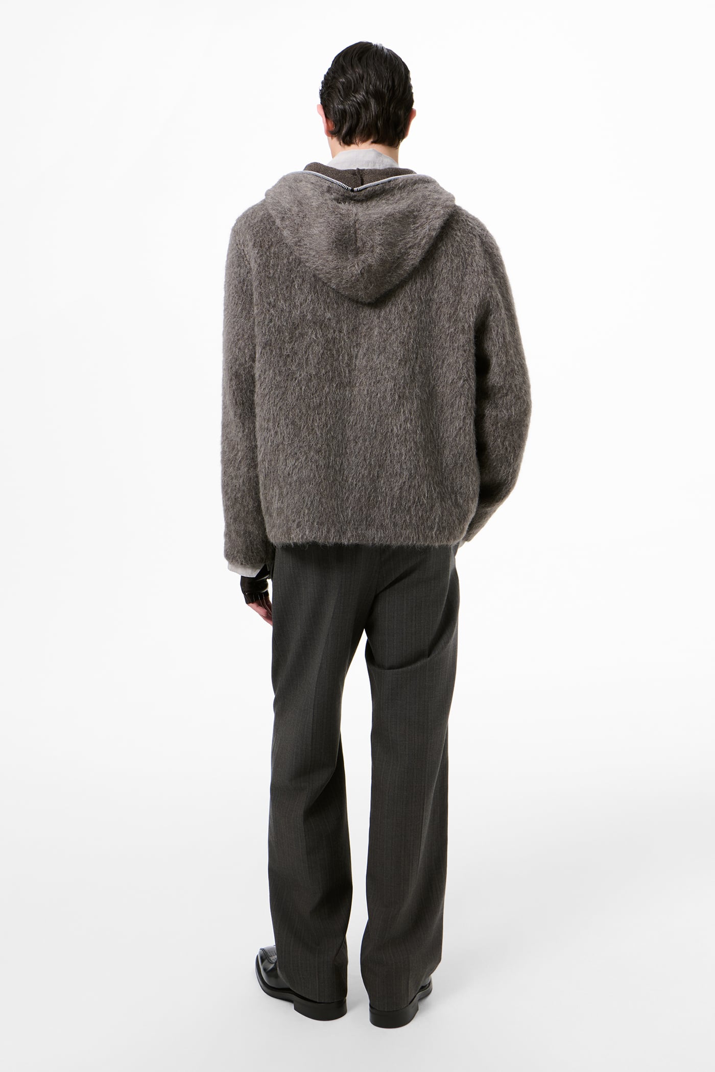 Our Legacy - Full Zip Hood Mole Grey Hairy Wool