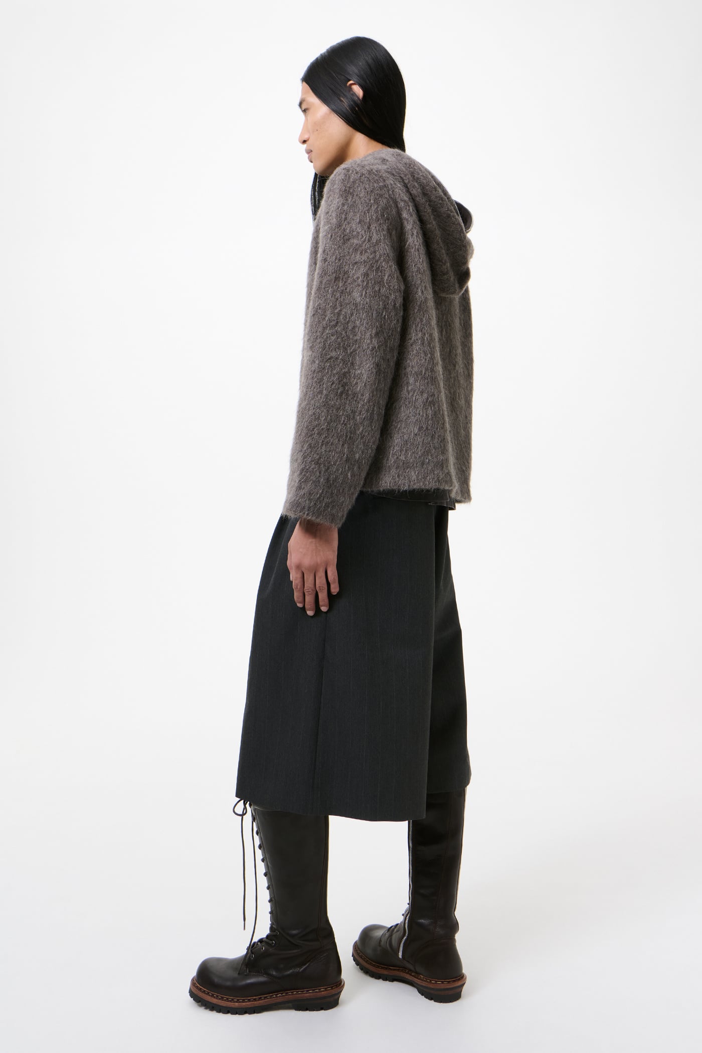 Our Legacy - Full Zip Hood Mole Grey Hairy Wool