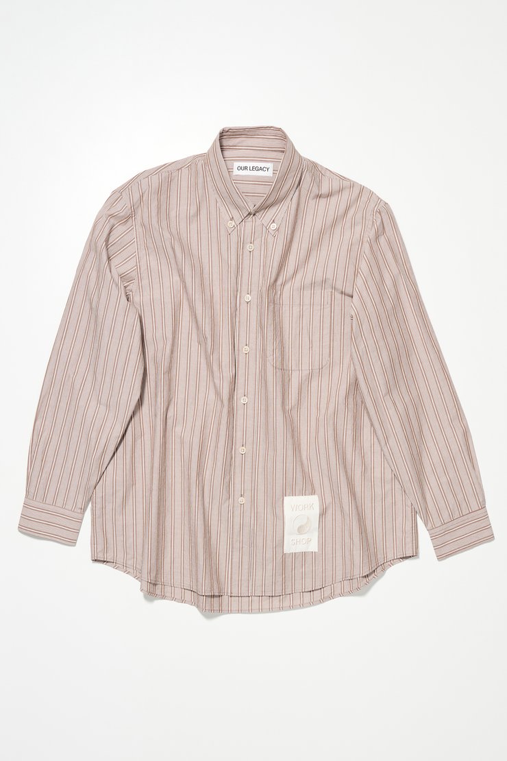 OUR LEGACY アワーレガシー ポルトガル製 MARRON WHITE STRIPE ハイネックボーダーロングスリーブTシャツ 15-14-0039-076 46 MARRON/WHITE 長袖 カットソー トップス【中古】【OUR LEGACY】 OUR LEGACY アワーレガシー ポルトガル製 MARRON WHITE STRIPE