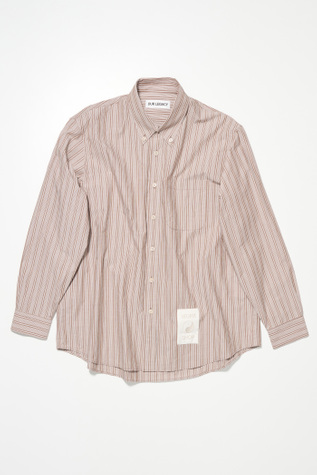 Work Shop Shirt Brown White Stripe