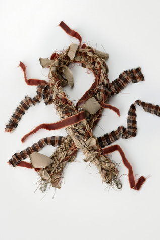 Crochet Strap Khaki Oxblood Herringbone