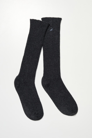 Knitted Socks Charcoal Cashmere