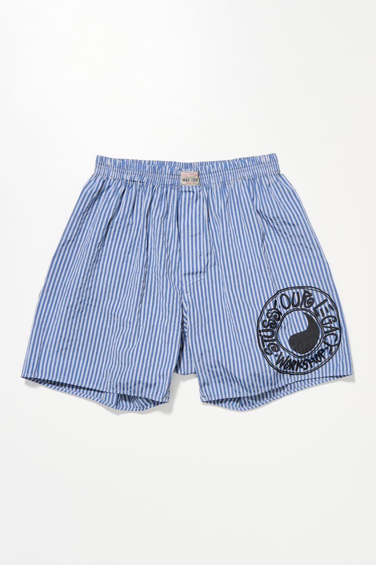 Stussy× our legacy stussy short サイズ S Our Legacy - Work Shop x Stüssy Boxer Short Blue Stripe OD Black