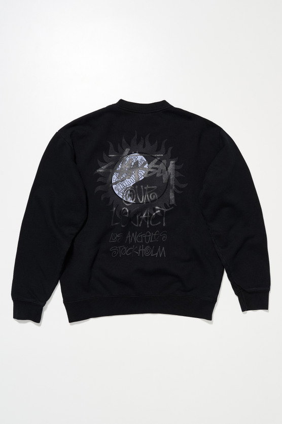 トップス OVERDYED STOCK LOGO CREW BLACK L Our Legacy - OL Sun Pig. Dyed Crew Overdyed Black
