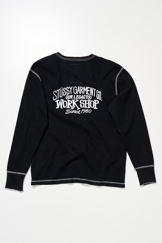 Our Legacy - Work Shop x Stüssy Thermal Longsleeve Cream OD Black