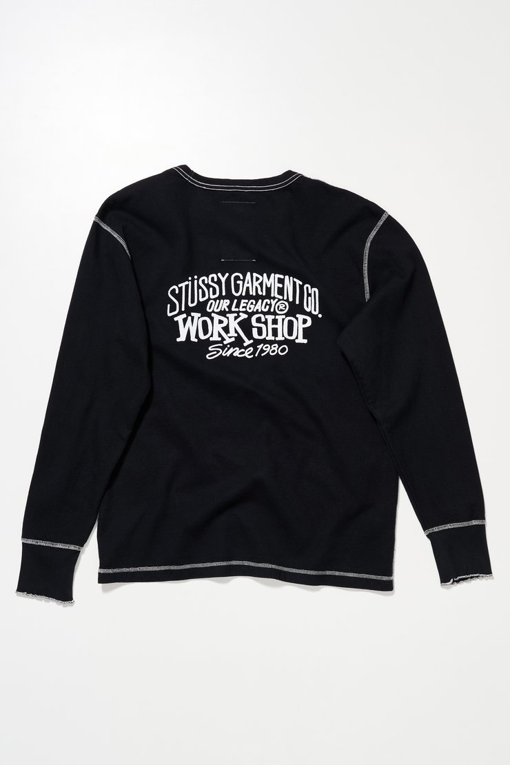 Our Legacy - Work Shop x Stüssy Thermal Longsleeve Cream OD Black